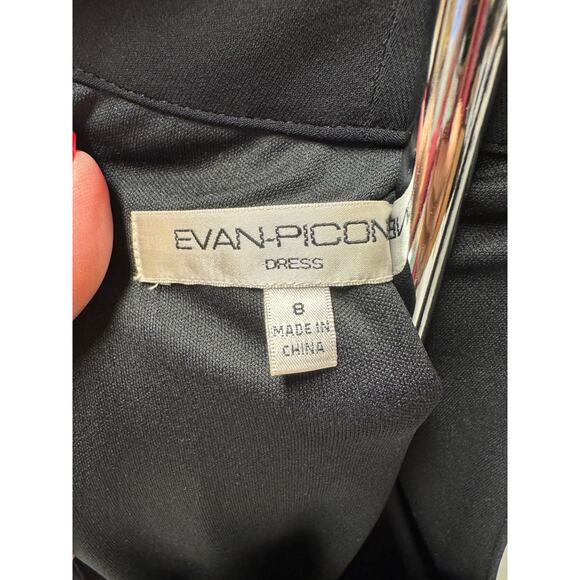 Evan Picone Black Sleeveless Dress size 8 Knee Length Minimalist - Picture 3 of 7